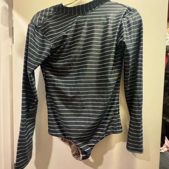 Acacia Swimwear Navy Striped One Piece - Picture 2 of 2